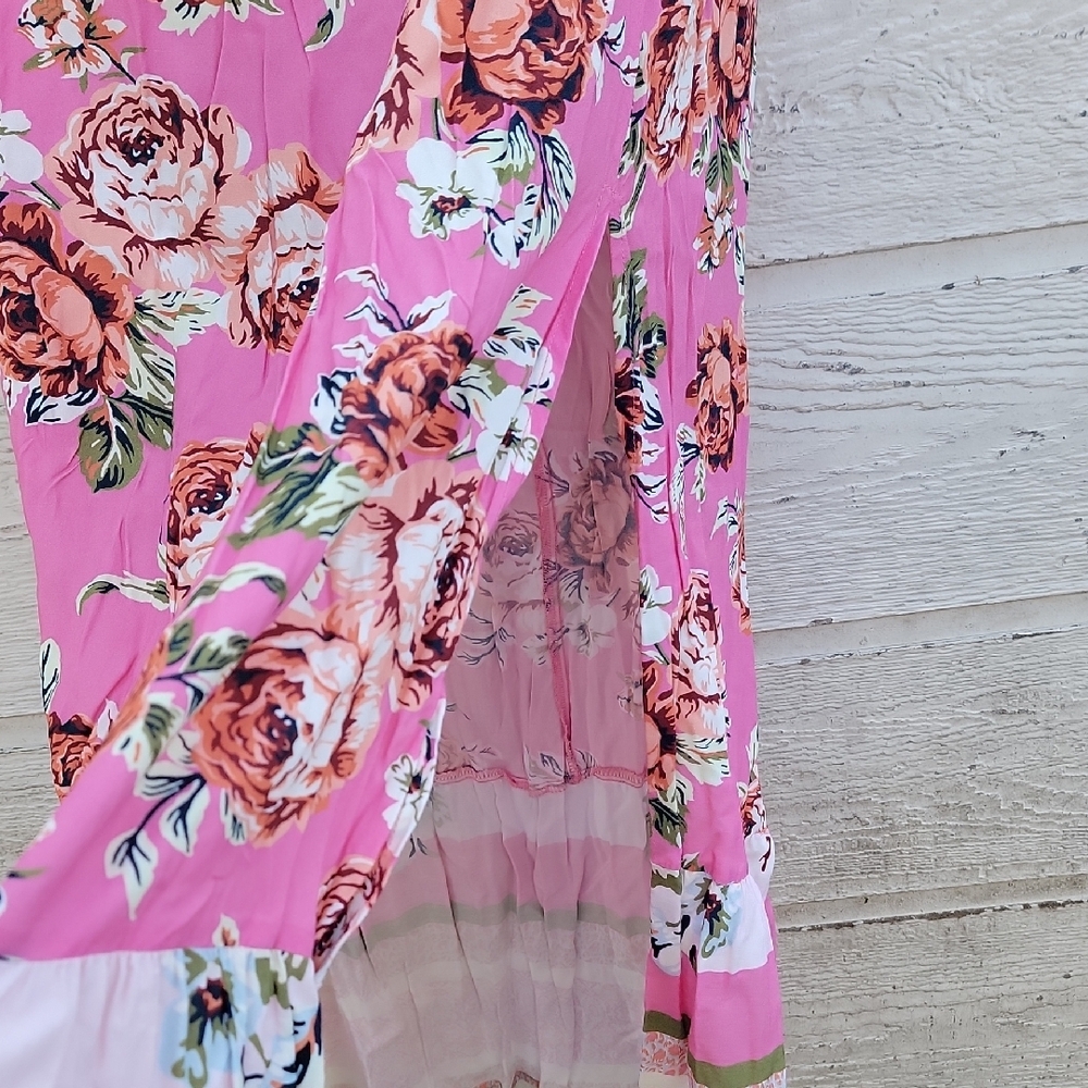 Maaji Womens Lisse Pink Floral Print Maxi Dress Size S - Picture 5 of 8